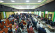 Central Committee members of the Nepali Congress attend a meeting at the party office in L...
