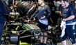 Mechanics work on the car of Formula 1 driver Kimi Antonelli of the Mercedes AMG-Petronas...