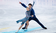 Holly Harris and Jason Chan of Australia compete in the Ice Dance Free Dance during the IS...