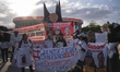 Mothers gather outside Banorte Stadium before the Mexico vs Portugal match in Monterrey, M...