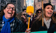 People gather for the third ''No Kings'' protest in New York City, United States, on March...