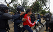 Supporters of the Communist Party of Nepal-Unified Marxist Leninist (CPN-UML) clash with p...