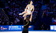 Lia Pereira and Trennt Michaud of Canada perform in the pairs free skating during the ISU...
