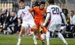 Matteo Dams of Belgium and Ayoub Oufkir of the Netherlands during the friendly match betwe...