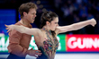 Caroline Green and Michael Parsons of the United States perform in the ice dance free danc...