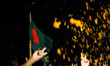 Bangladeshi Secularists are showing victory sign after the execution of war criminal Mir Q...