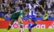 Alexander Szymanowski of Club Deportivo Leganes and Juanfran Moreno of Deportivo de La Cor...
