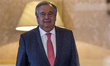 Newly appointed United Nations General Secretary, Antonio Guterres speaks to the press, at...