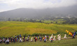 Nepalese priests going towards Shikalio Temple for the celebration of Shikali Festival at...