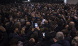 Prime Minister Matteo Renzi speaks during an electoral rally "Basta un Sì" for Italian con...