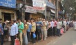Indian  long time waiting  a long line  at Front of STATE BANK OF INDIA (SBI) – Howrah Bal...