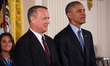 President Barack Obama awarded the Presidential Medal of Freedom to actor Tom Hanks. 