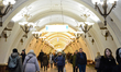 people are walking in the metro of the  Russian capital of Moscow on November 26, 2016 