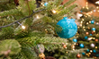 Christmas trees decorated with boubles and lights appeared in the lobby of the European So...
