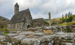 A view of Glendalough, an Early Medieval monastic settlement founded in the 6th century, o...