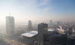 High smog and air-pollution level viewed from the Palace of Culture and Science in Warsaw,...