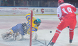 Ukraine's Eduard Zakharchenko challenged by Poland's Grzegorz Pasiut , during an EURO ICE...