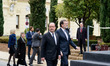 President of the French Republic Francois Hollande (L) and Spanish Prime Minister Mariano...