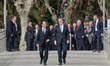 President of the French Republic Francois Hollande (L) and Spanish Prime Minister Mariano...
