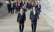 President of the French Republic Francois Hollande (L) and Spanish Prime Minister Mariano...