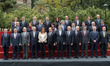 (Front row) Spanish Prime Minister Mariano Rajoy (CR) and President of the French Republic...