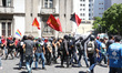 Black Blocs participated in an act of CEDAE, in Rio de Janeiro, on February 20, 2017. Demo...