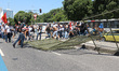 Structures mounted for the Rio's Carnival were vandalized, in Rio de Janeiro, on February...