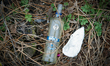 An empty bottle of Bols vodka is seen in a grass field in Bydgoszcz, Poland on 23 March, 2...