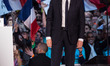 French Presidential Candidate Emmanuel Macron addresses voters during a political meeting...