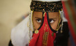 Bedouin girls wears traditional dress during Folklore Exhibition in Gaza city, Palestine,...