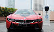 A BMW i8 is seen on the street in Jakarta, Indonesia, on April 20, 2017. BMW i8 Protonic R...