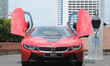 A BMW i8 is seen on the street in Jakarta, Indonesia, on April 20, 2017. BMW i8 Protonic R...