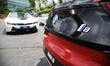 A BMW i8 is seen on the street in Jakarta, Indonesia, on April 20, 2017. BMW i8 Protonic R...