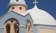Catholic Cathedral of Saint John the Baptist in the village of Fira (Thera) on Santorini I...