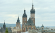 A view of Krakow's Old Town and Mariacki Basilica.On Thursday, April 20, 2017, in Krakow,...