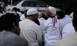people listen to takbeers before al-Fitr prayer .Muslims celebrate Eid al-Fitr after they...