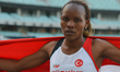 Meryem Akdag of Turkey celebrates her second place in Women's 1500m final, during day four...