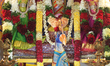 Idol of Lord Murugan (along with his two wives Goddess Valliammai and Goddess Theivanai) a...