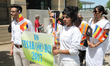 Sri Lankan youth take part in a procession during the festival of Vesak in Mississauga, On...