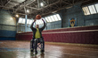 Players of Kyiv BASKI wheelchair basketball team have their training at the sports center...