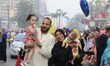 Muslims celebrate Eid al-Fitr (break the fast feast) marking the holy month Ramadan in Mos...