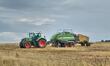 Denmark, Bornholm Island 1st - 4th, August 2014 Farmers during the harvesting process on t...