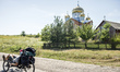Participants of the annual camp of bicycle constructors during the bike rally in Carpathia...