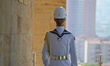 A Turkish soldier stands guard at Anitkabir, the Mausoleum of modern Turkey's founder and...