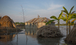 View of a flood affected village in Sariakndi, outskirt of Bogra, Bangladesh. August 20, 2...