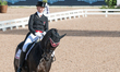 Danish rider Agnete Kirk Thingaard on Jojo AZ rides in the team dressage competition of th...