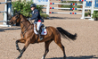 Norwegian rider Pal Flam on Skjerabergs Larkin rides in the qualifying competition of the...