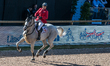 Russian rider Natalia Simonia on Klen rides in the qualifying competition of the 2017 FEI...