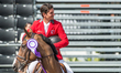 Swiss rider Steve Guerdat on Bianca rides the lap of honor at Ullevi Stadium in Gothenburg...