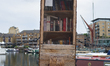 A Book Exchange Box is seen at Limehouse Basin, London on August 24, 2017. Installed by Ca...